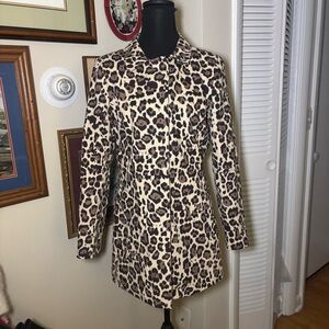 Banana Republic Animal Print Coat with Cream Lining